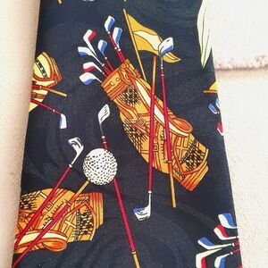 Neck Tie Golf Sports Navy Blue Office Work Professional Masters